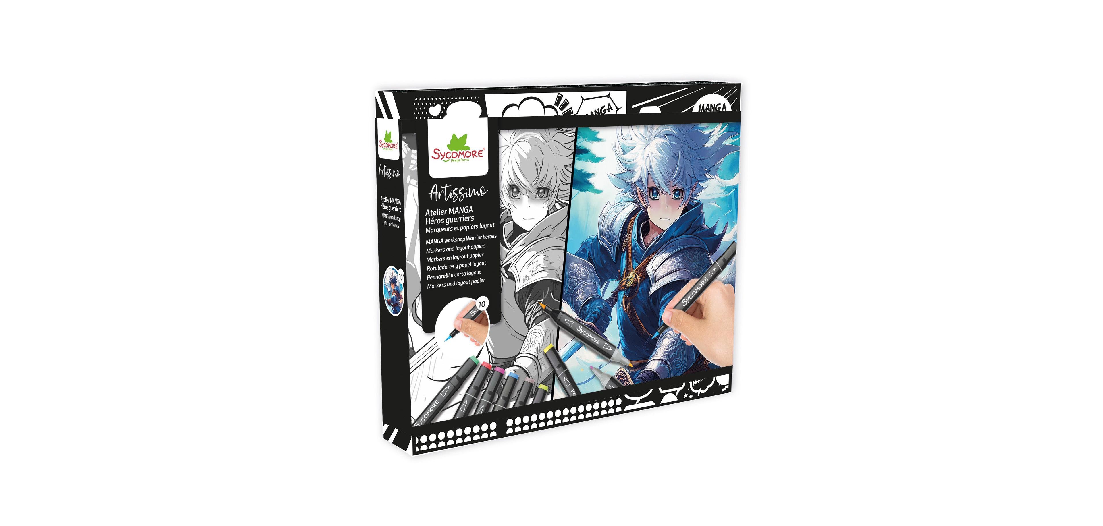 Sycomore Artissimo Manga Warrior Heroes Dual-Ended Marker and Paper Set