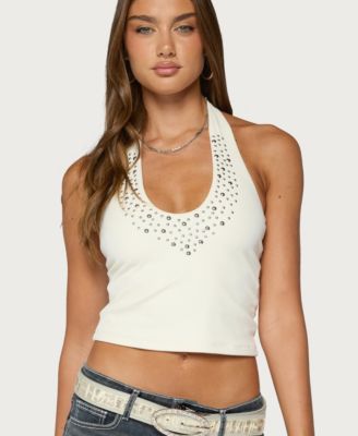 Women's Jemson Halter Crop Studded Tank