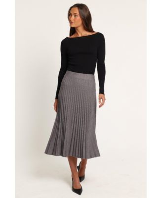 Women's Loulani High-Waisted Pleated Knit Midi Skirt