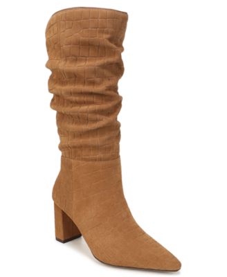 Women's Fletcher Suede Wide-Calf Pointed Toe Tall Boots