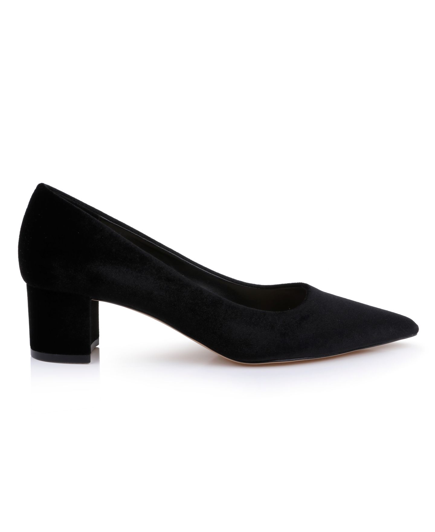 Женские туфли Jewel Badgley Mischka Bala Pointed Toe Block Heel, цвет: Чёрный бархатный — фото 2
