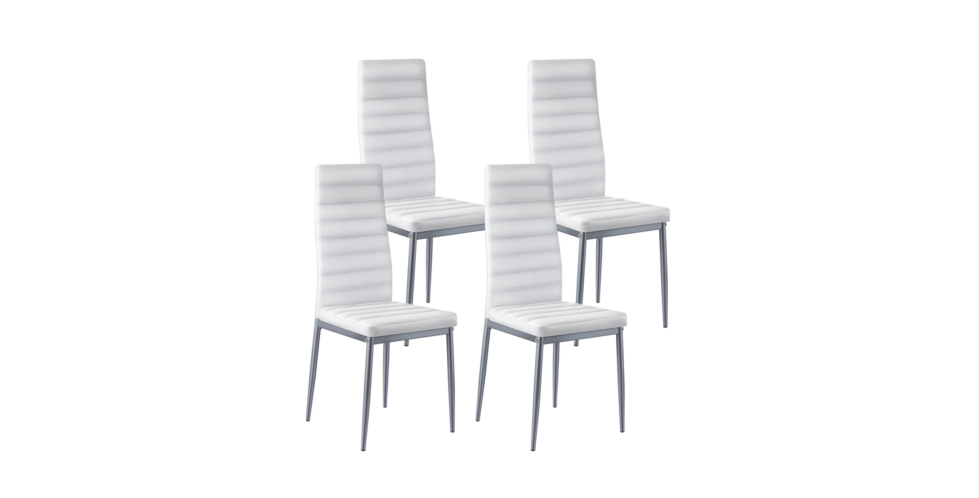 Gouun Set of 4 Upholstered Dining Chairs with Metal Legs