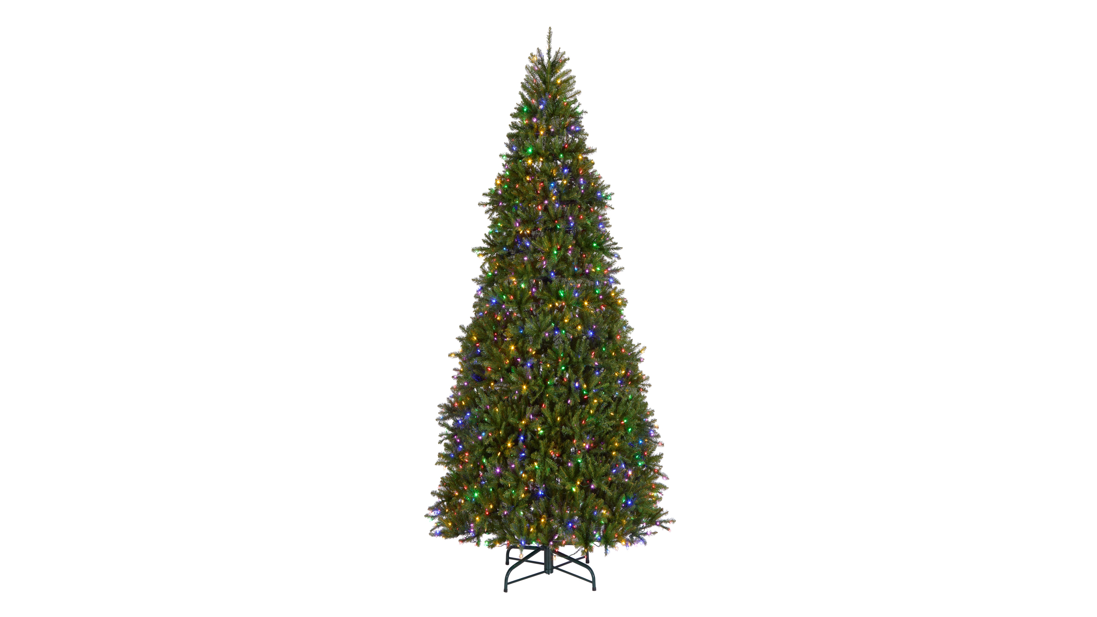 National Tree 10' Dunhill Fir Hinged Tree with 1200 Low Voltage Dual Led Lights with 9 Function Footswitch