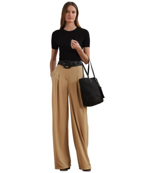 Женские брюки Lauren Ralph Lauren High-Rise Wide-Leg, цвет: Берёзовый рыжевато-коричневый