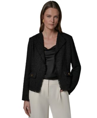 Petite Open-Front Long-Sleeve Jacket