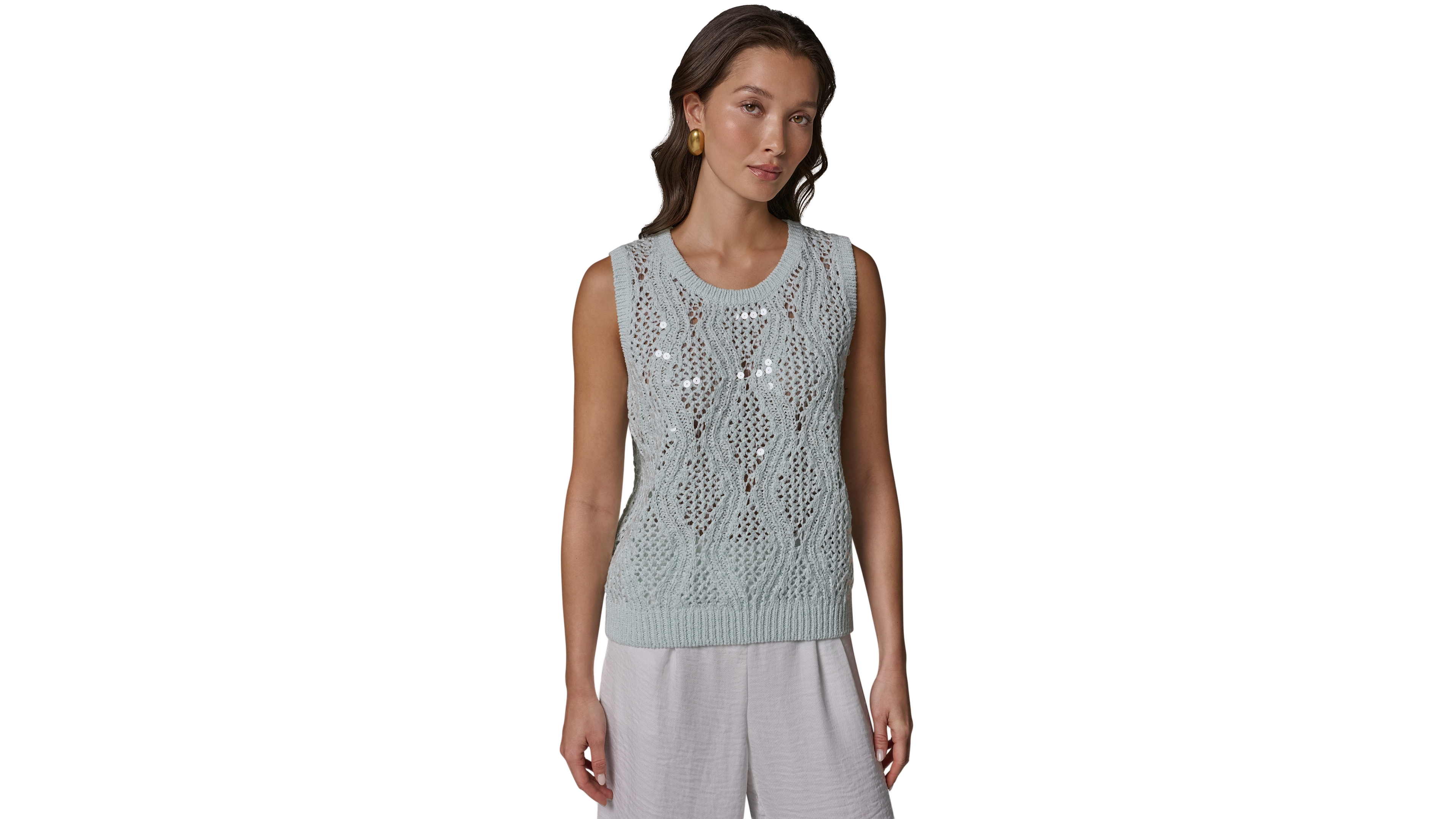 Donna Karan New York Women's Crew Neck Sweater Vest