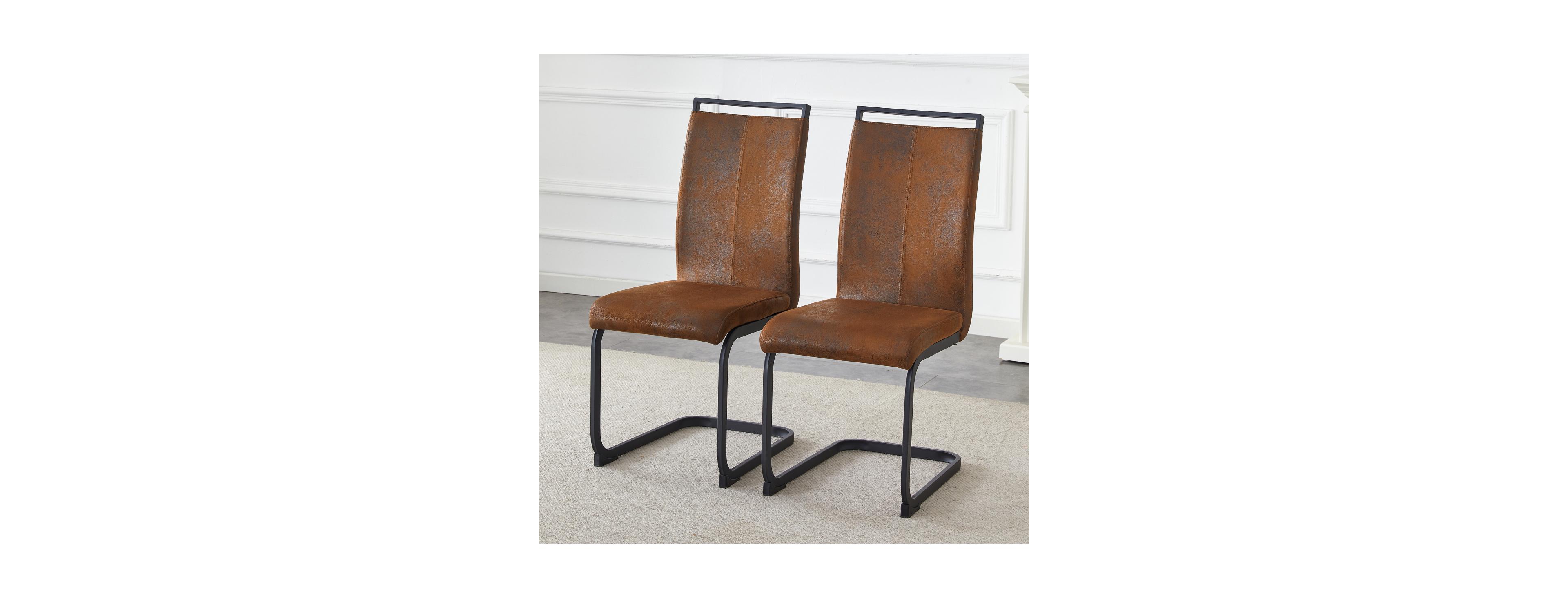 Streamdale Furniture Set of 2 Vintage Tech Fabric Dining Chairs