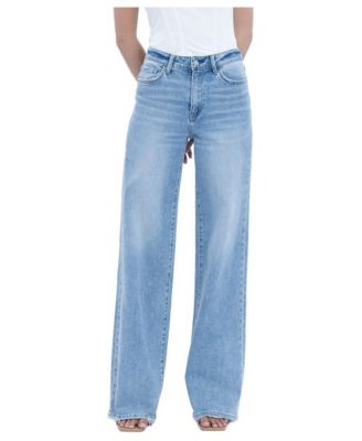 Women's High-Rise Wide-Leg Light Wash Jeans