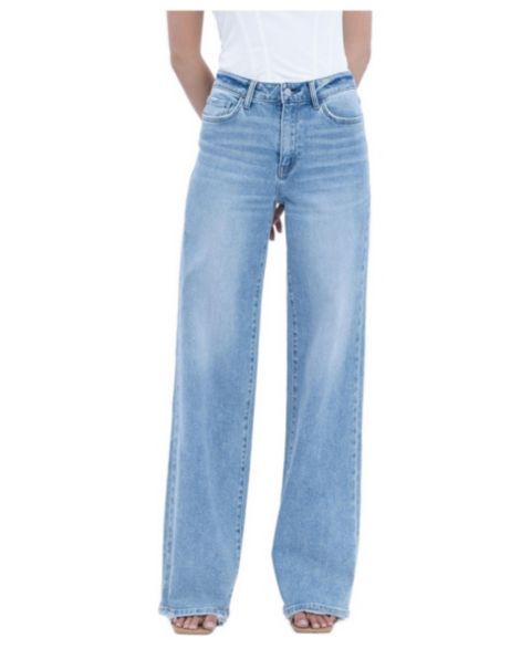 Женские джинсы Flying Monkey High-Rise Wide-Leg Light Wash, цвет: Синий