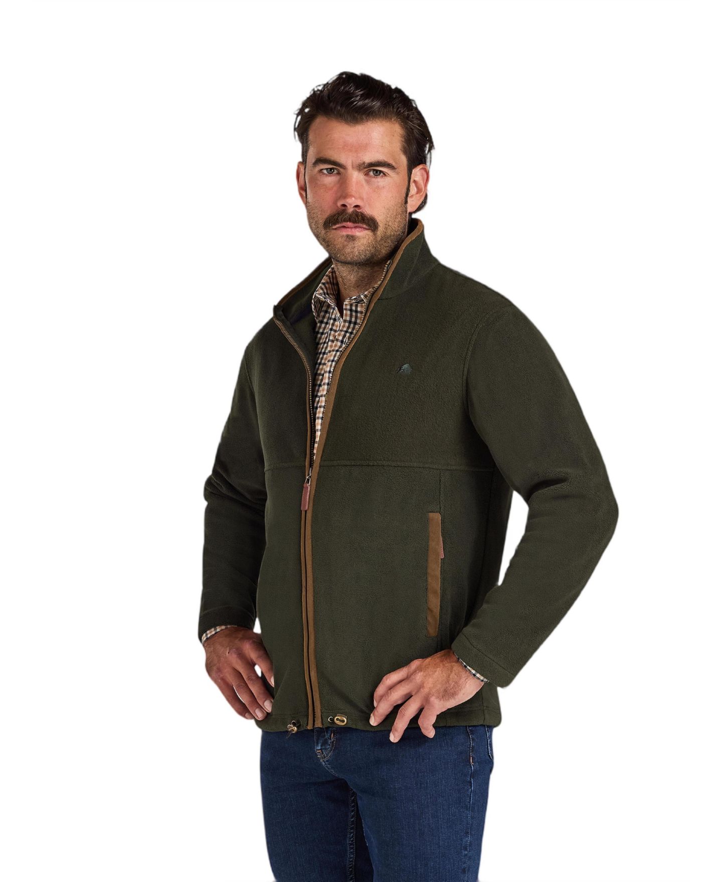 Мужская куртка Raging Bull Classic Relaxed-Fit High-Neck Fleece, цвет: Тёмно-зелёный — фото 2
