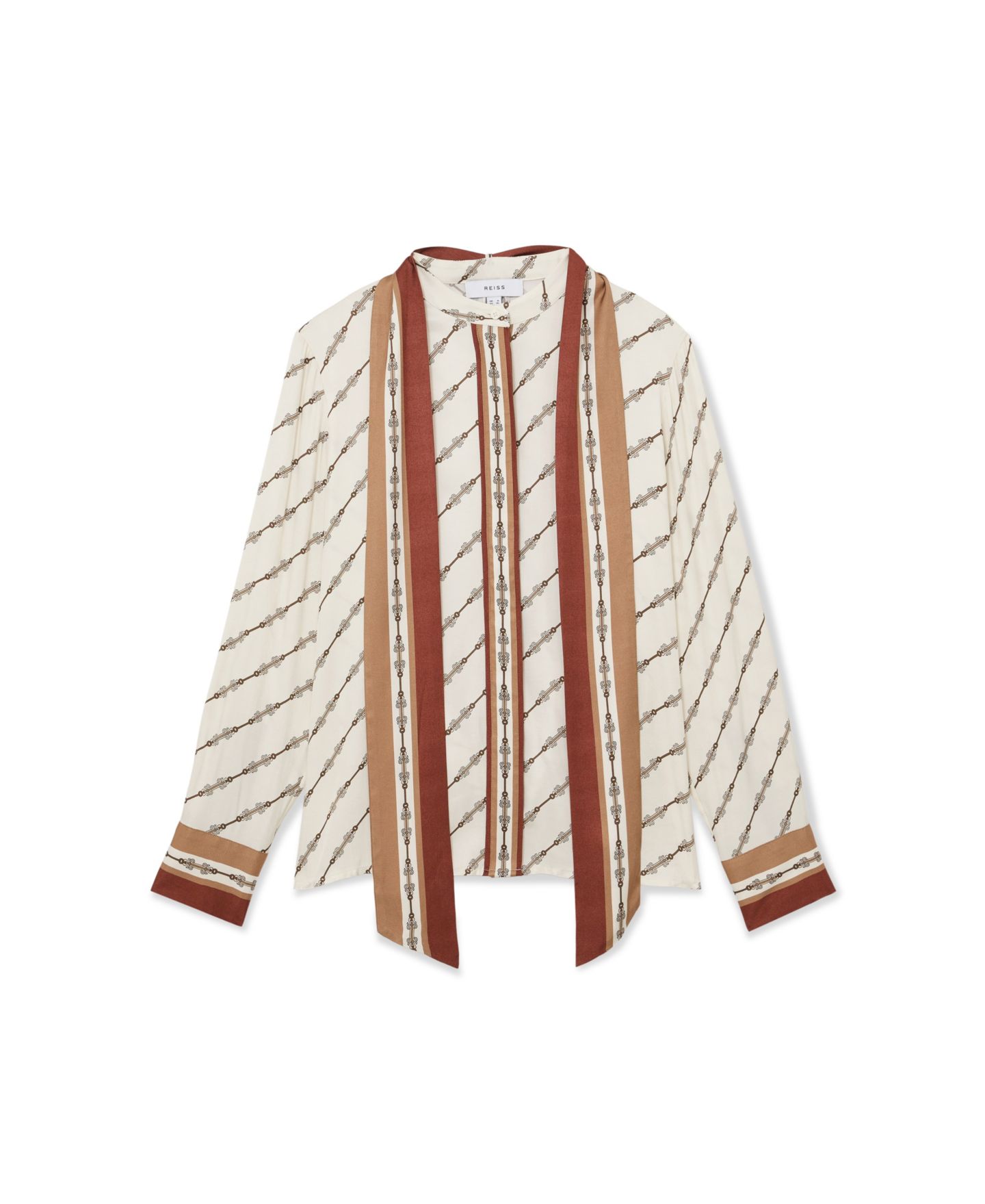 Женская блузка REISS Lydia V-Neck Long-Sleeve, цвет: Слоновая кость — фото 4