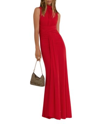 Petite Starla Halter Maxi Ruched Gown