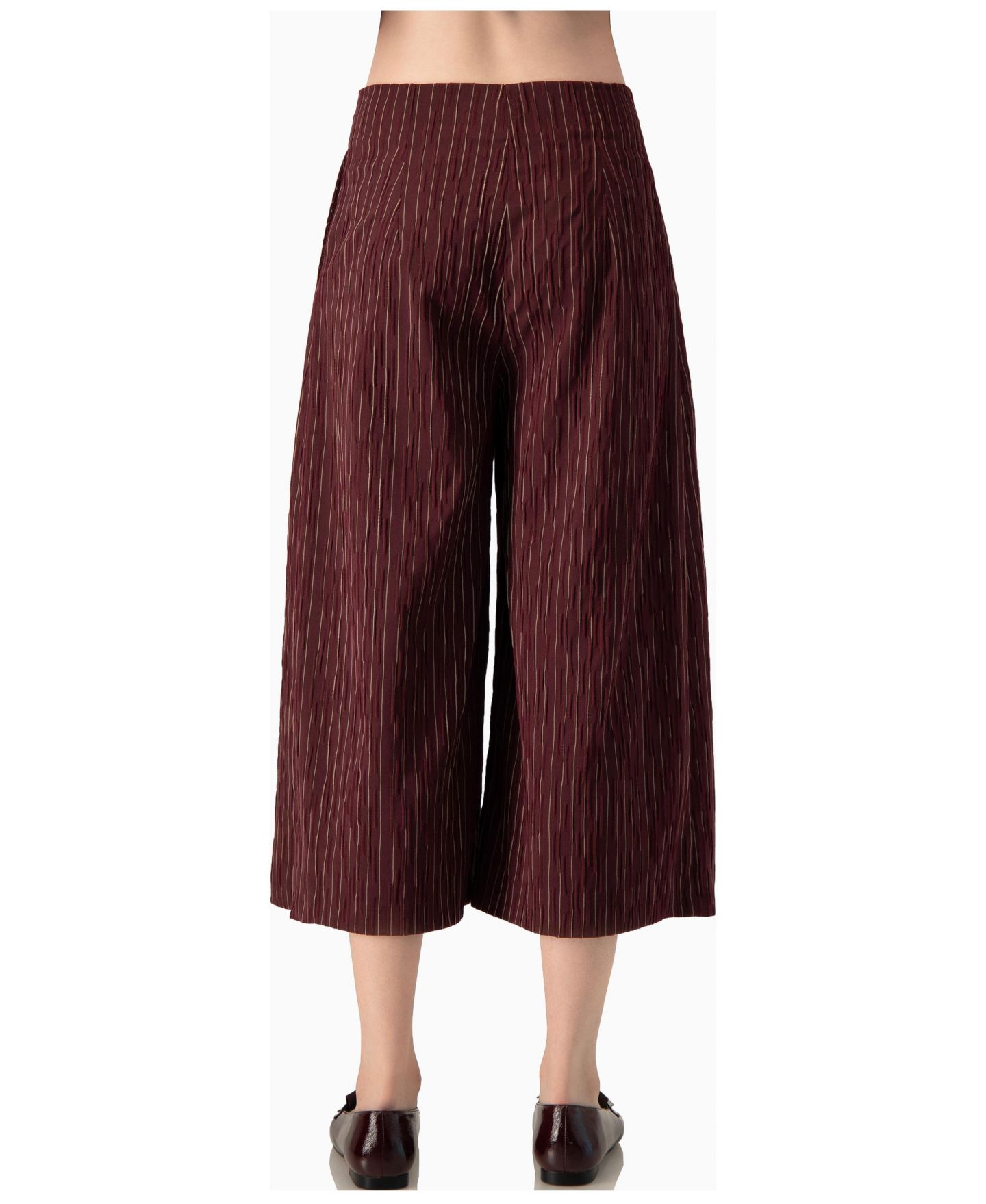 Женские брюки Ivonne High-Waisted Pinstripe Culotte, цвет: Винный — фото 2