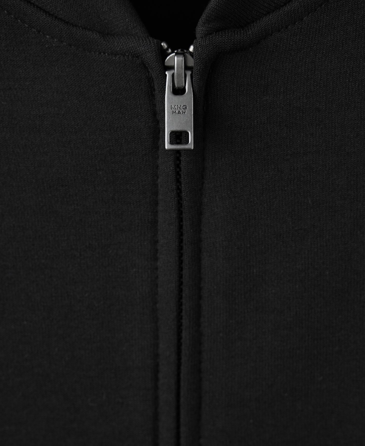 Мужская толстовка Mango Sudadera Jon Mock Neck Full Zip, цвет: Чёрный — фото 3