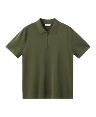 Men's Polo Miller Quarter-Zip Short-Sleeve Fine-Knit Polo Shirt