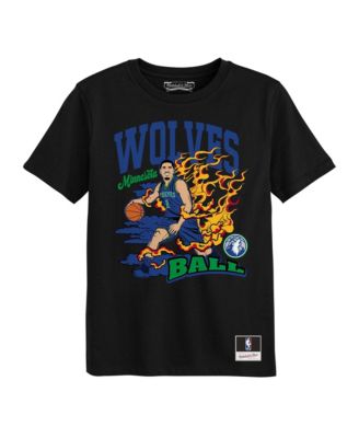 Big Boys' and Girls' LaMelo Ball Black Minnesota Timberwolves Fired Up T-Shirt