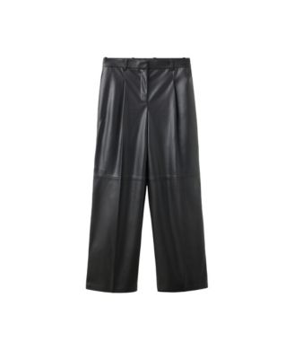 Women's Wide Leg Faux Leather Pants
