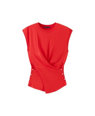 Women's Draped Lightweight Sleeveless Crewneck Sweater