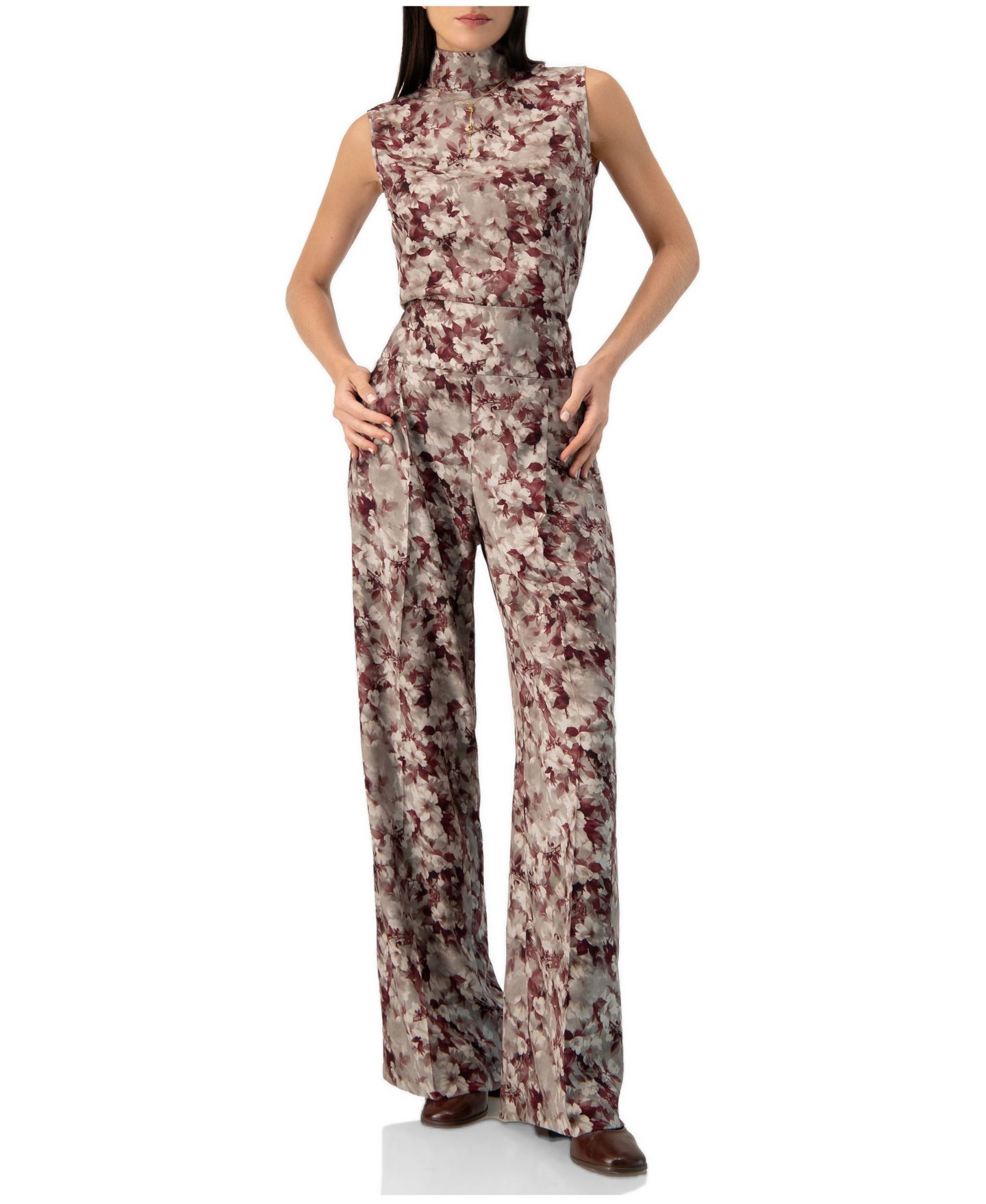 Женские брюки Ivonne High-Waist Wide-Leg Palazzo, цвет: Серый — фото 3