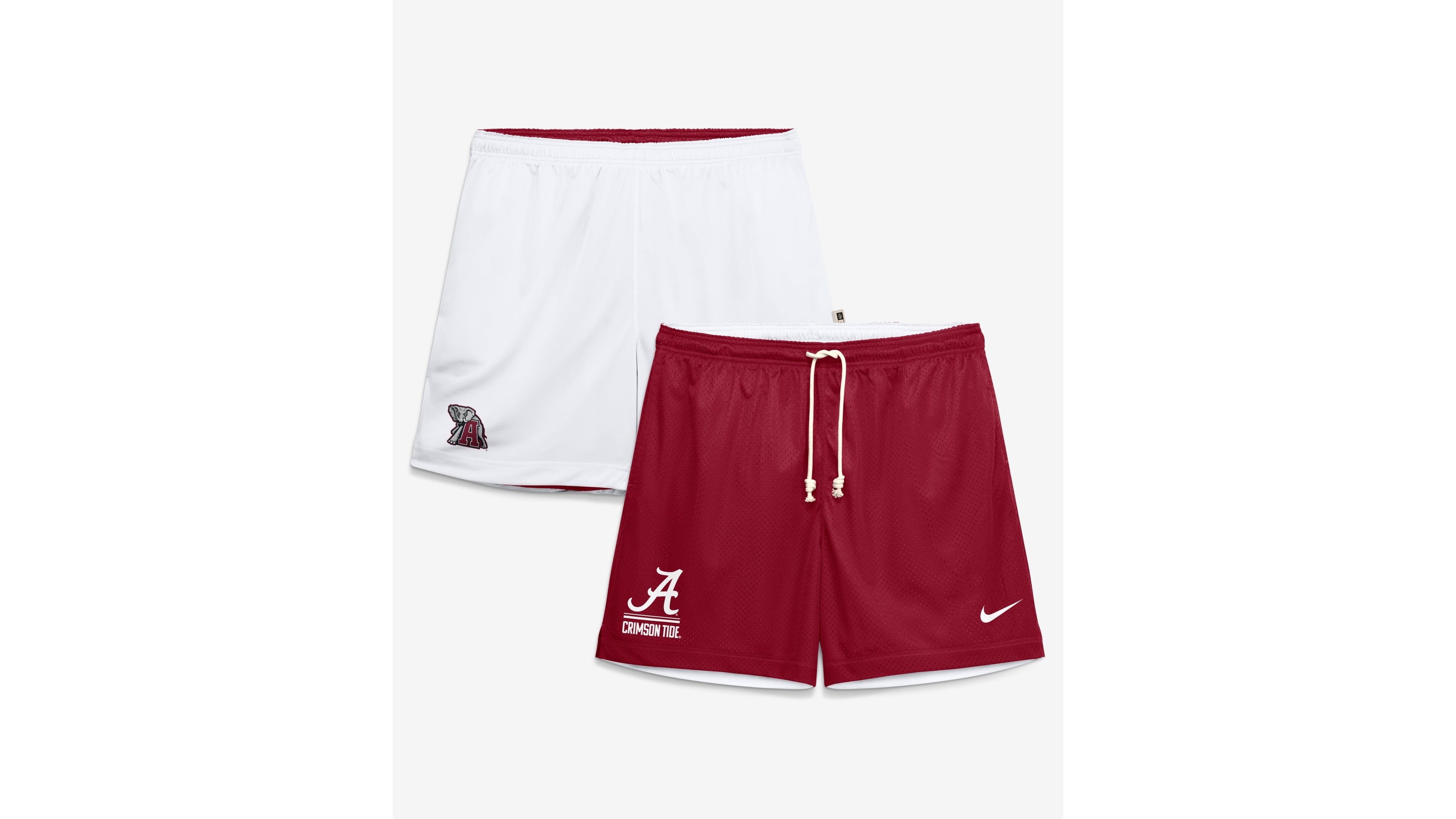 Nike Men's Crimson/White Alabama Crimson Tide Courtside Reversible Dri-fit Shorts