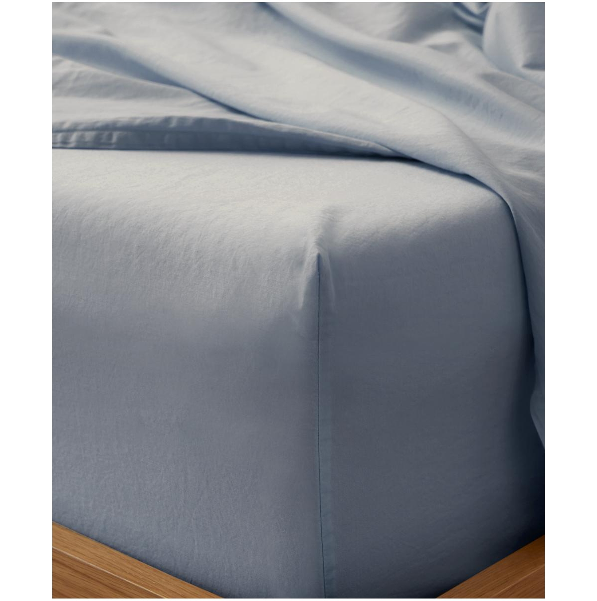 Cotton Room Service Sateen Fitted Sheet - Twin - Coastal blue