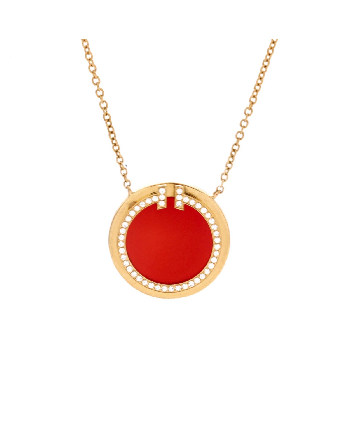 Pre-Owned Tiffany and Co T Circle Pendant Necklace - 18k yellow gold