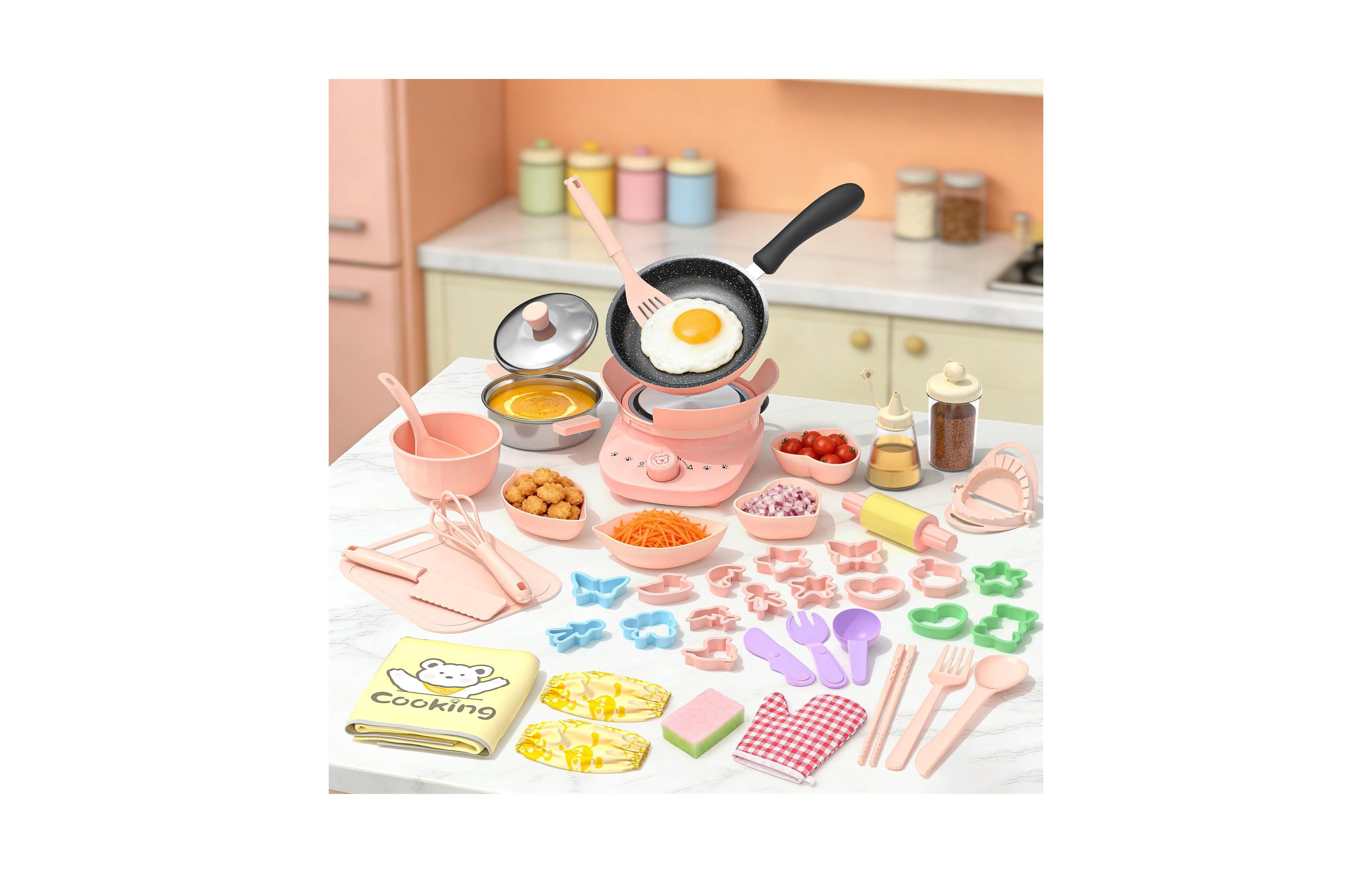 Gnuadz Real Cooking Mini Electric Stove 45-Piece Cooking Set, Ages 8-12