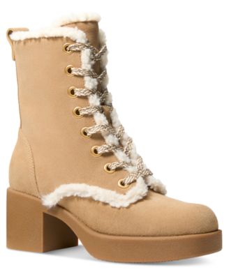 Women's Bryant Lace-Up Sherpa Trim Platform Booties