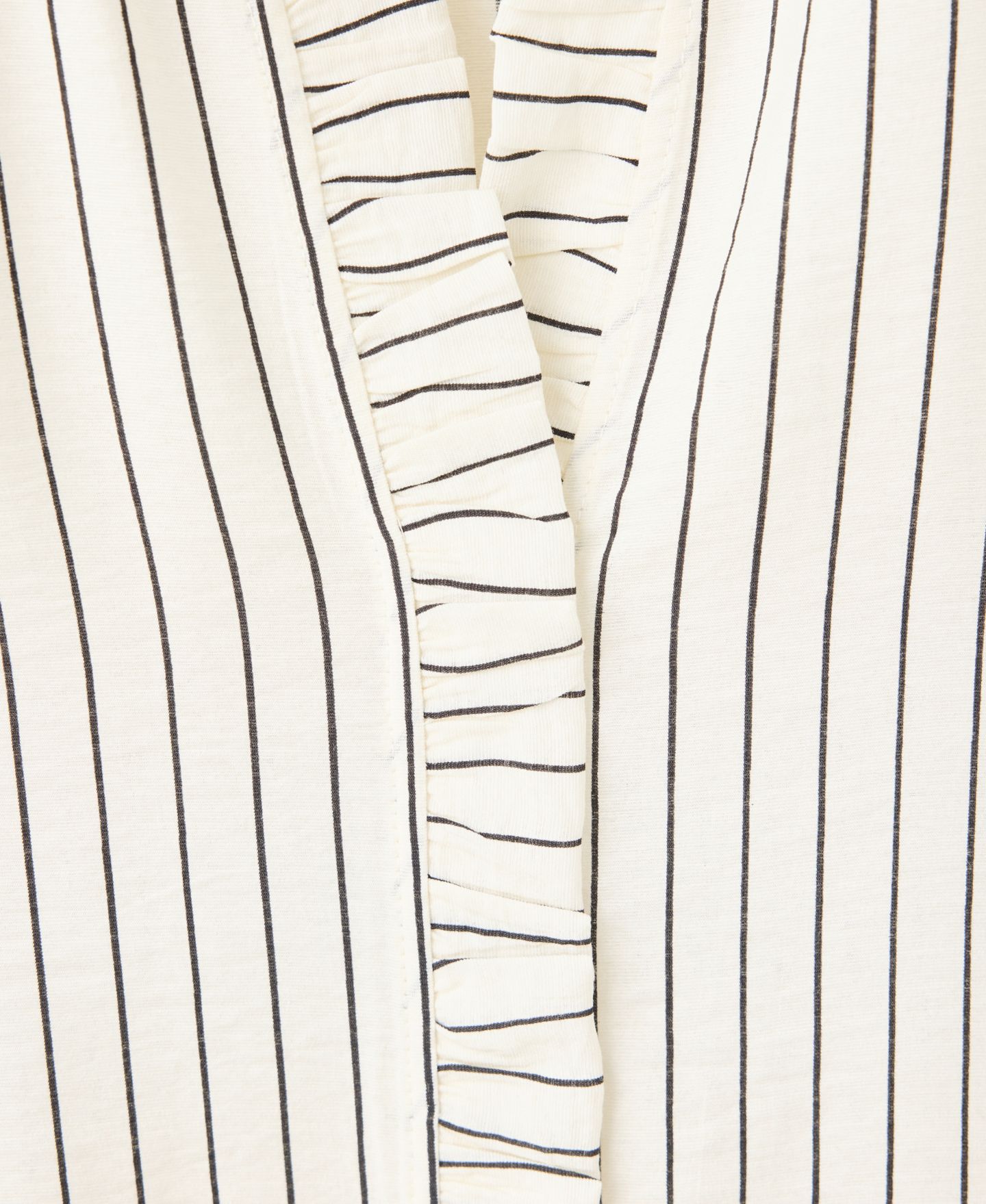 Женская блузка Mango Striped Ruffle-Detail V-Neck Long-Sleeve, цвет: Экрю — фото 5
