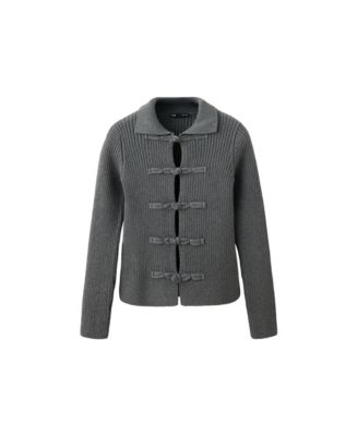 Women's Ribbed Toggle Cardigan