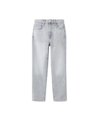 Women's Newmom High-Rise Straight-Leg Cropped Jeans