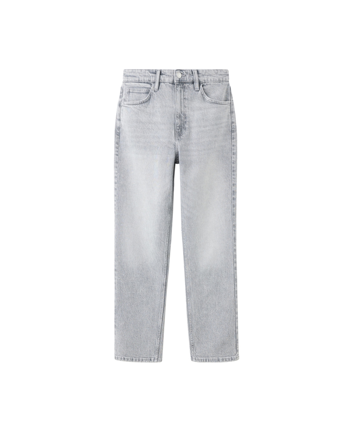Mango Women's Newmom High-Rise Straight-Leg Cropped Jeans - Denim Gray