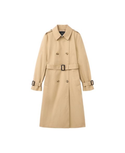Женское пальто Mango Polana Belted Long Trench, цвет: Бежевый