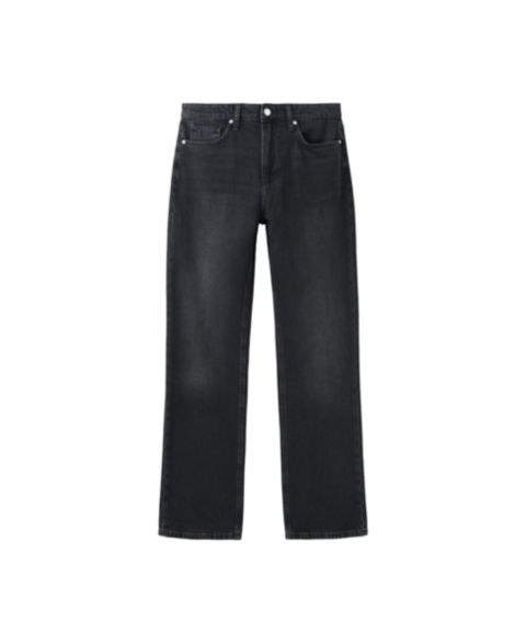 Женские джинсы Mango Matilda High-Rise Straight-Leg, цвет: Чёрный джинсовый