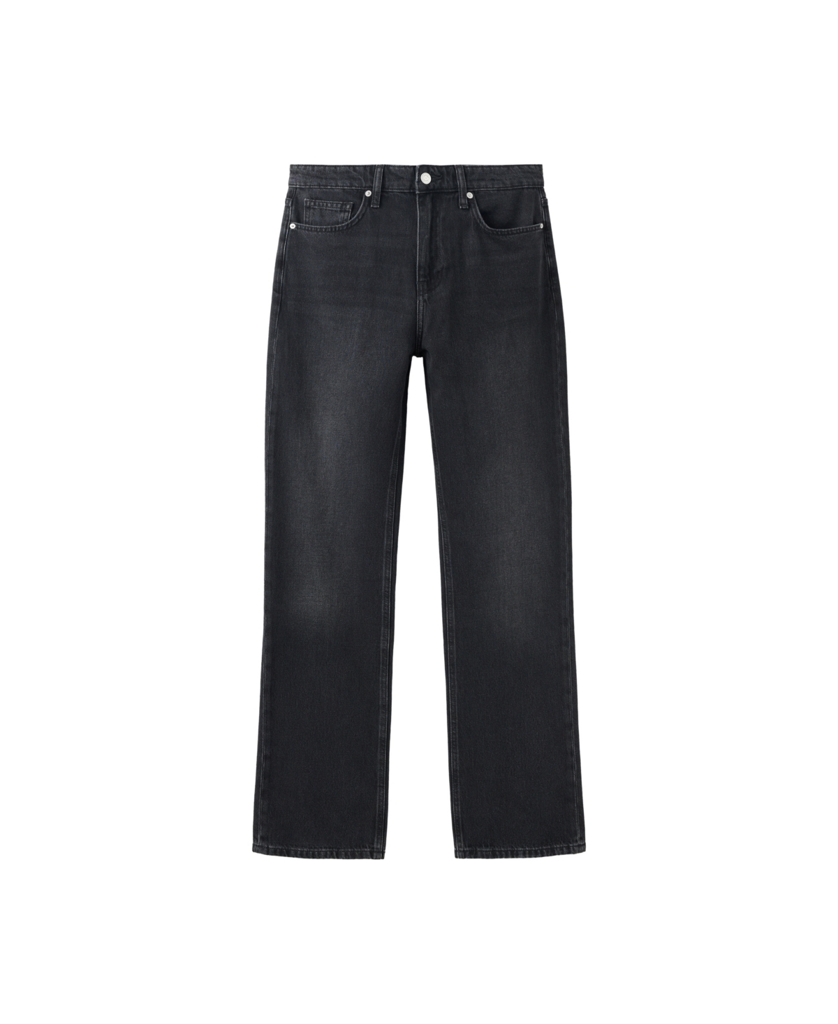 Mango Women's Matilda High-Rise Straight-Leg Jeans - Black Denim