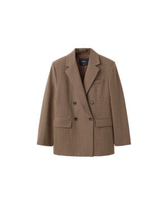 Women's Double-Breasted Houndstooth Blazer