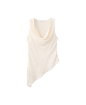 Women's Asymmetrical Devore Cowl Neck Asymmetric Hem Top