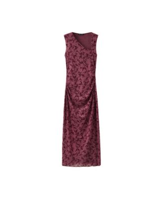 Women's Floral Asymmetrical Midi Dress