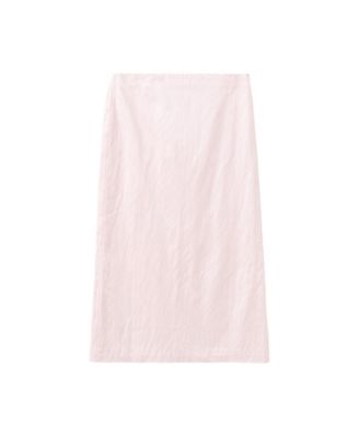 Women's High-Waist Satin Midi Skirt