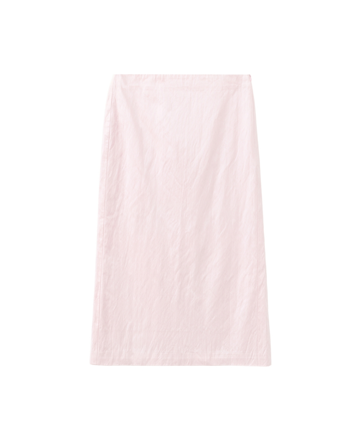 Mango Women's High-Waist Satin Midi Skirt - Pastel Pink