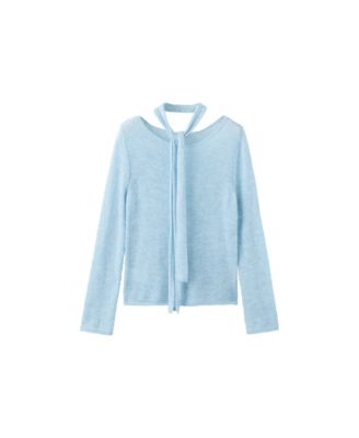 Women's Lili Scarf Detail Boat-Neck Long-Sleeve Sweater