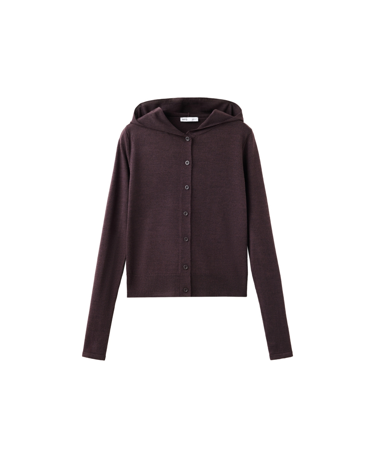 Mango Women's Hooded Fine-Knit Cardigan - Brown