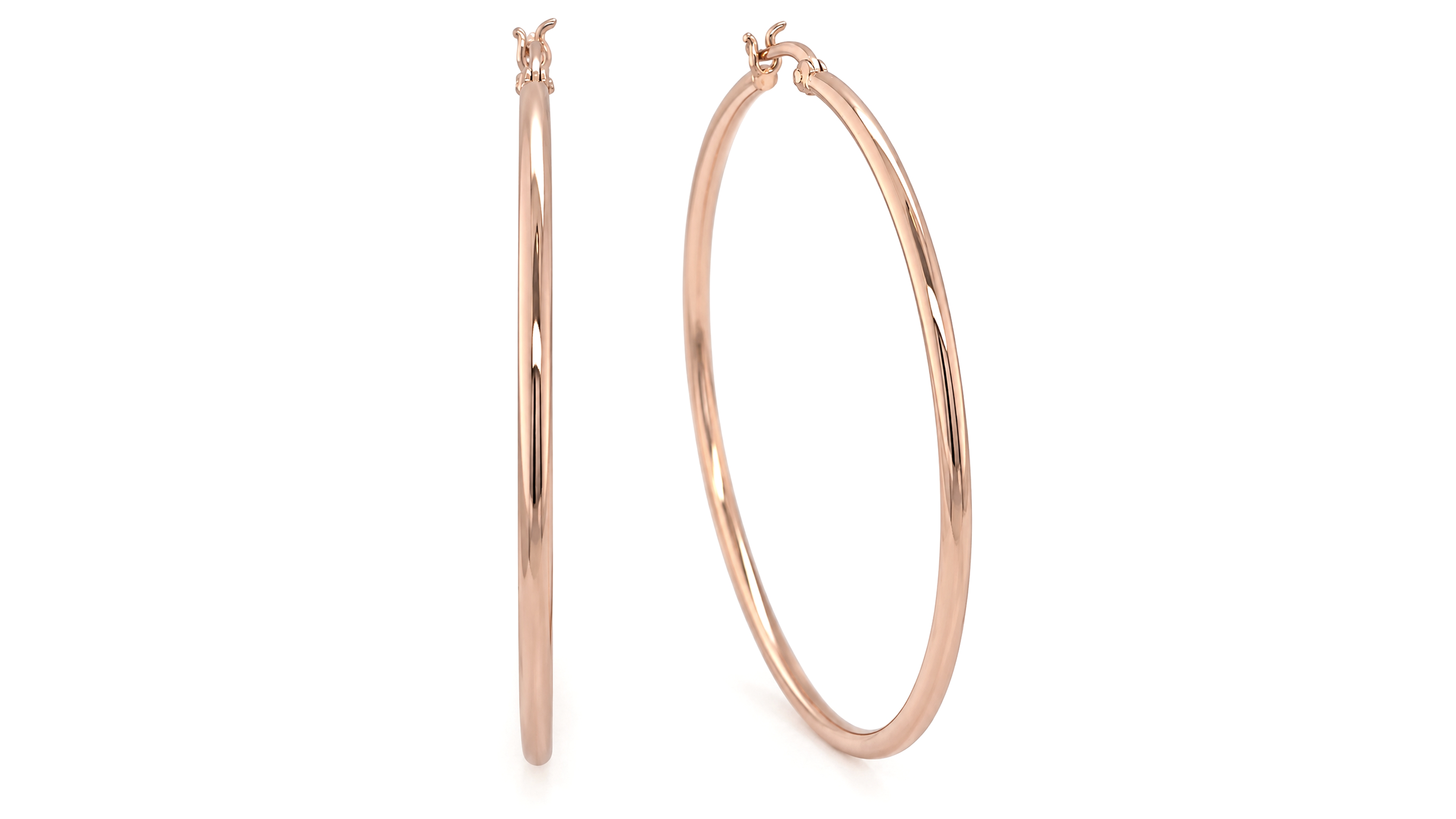 And Now This Large Skinny Hoop Earrings in Rose Gold-Plate