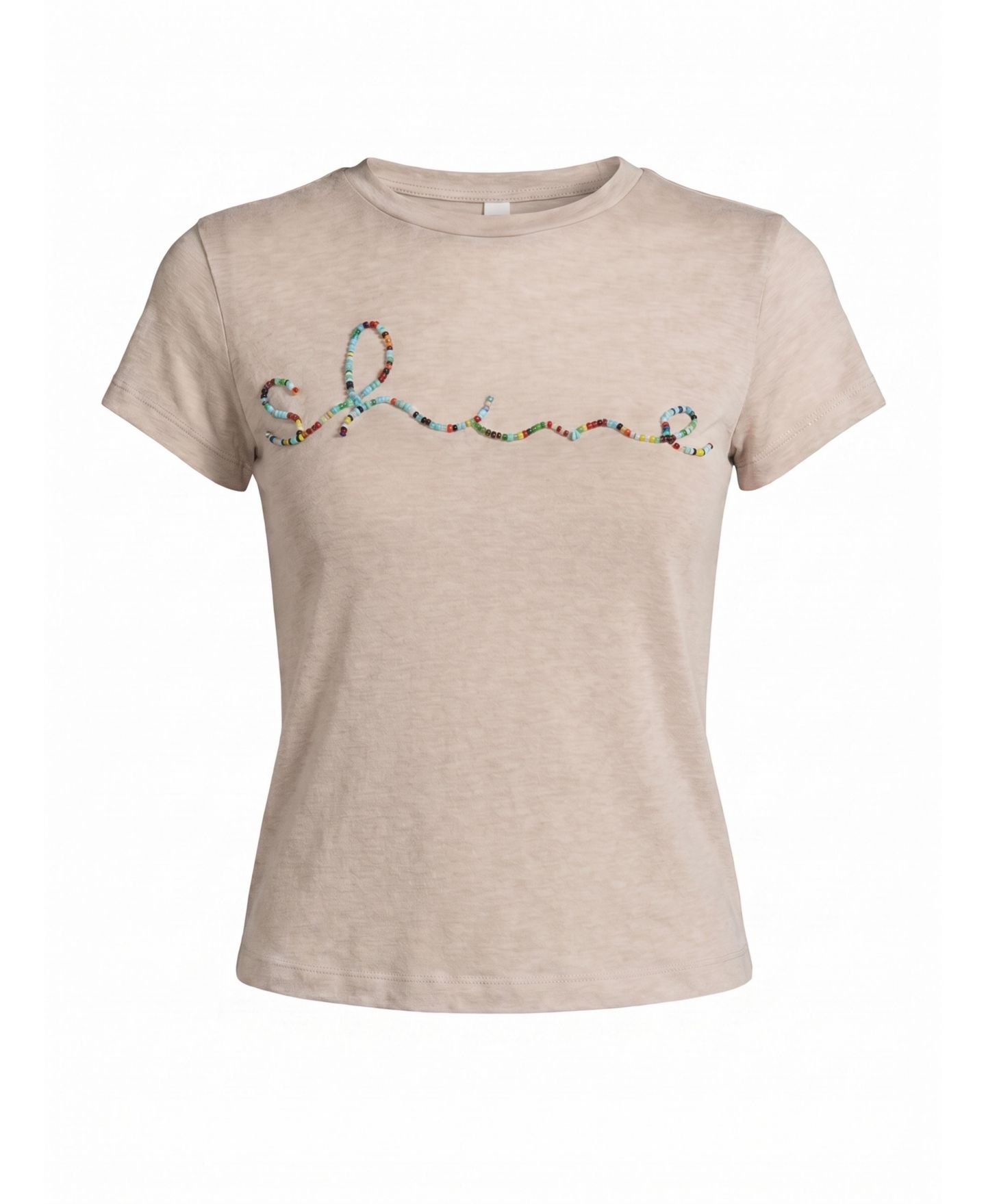 Женская футболка Modenaire Beaded Crewneck Short-Sleeve, цвет: Серый — фото 4