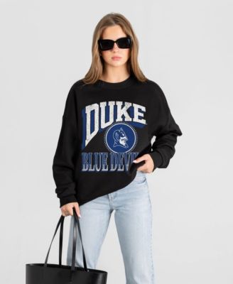 Women's Black Duke Blue Devils Victory Black Label Premium Drop Shoulder Sweatshirt