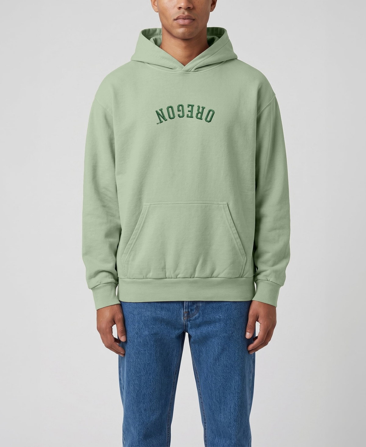 Uscape Apparel Men's Green Oregon Ducks Upside Down Embroidered Vintage Heavyweight Hoodie - Green