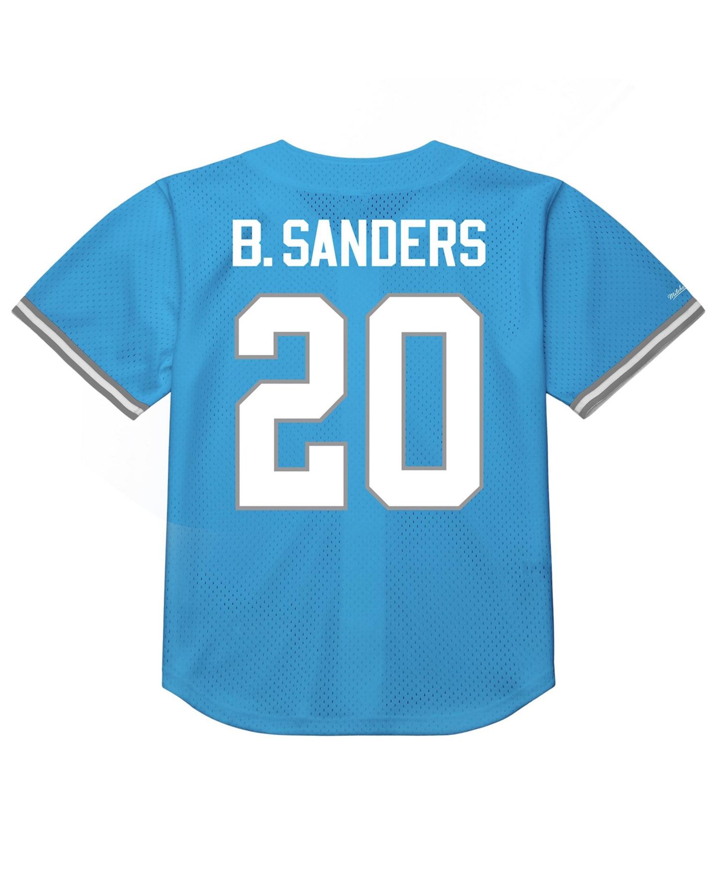 Мужской топ Mitchell & Ness Mitchell Ness Barry Sanders Blue Detroit Lions Retired Player Name & Number Mesh — фото 3