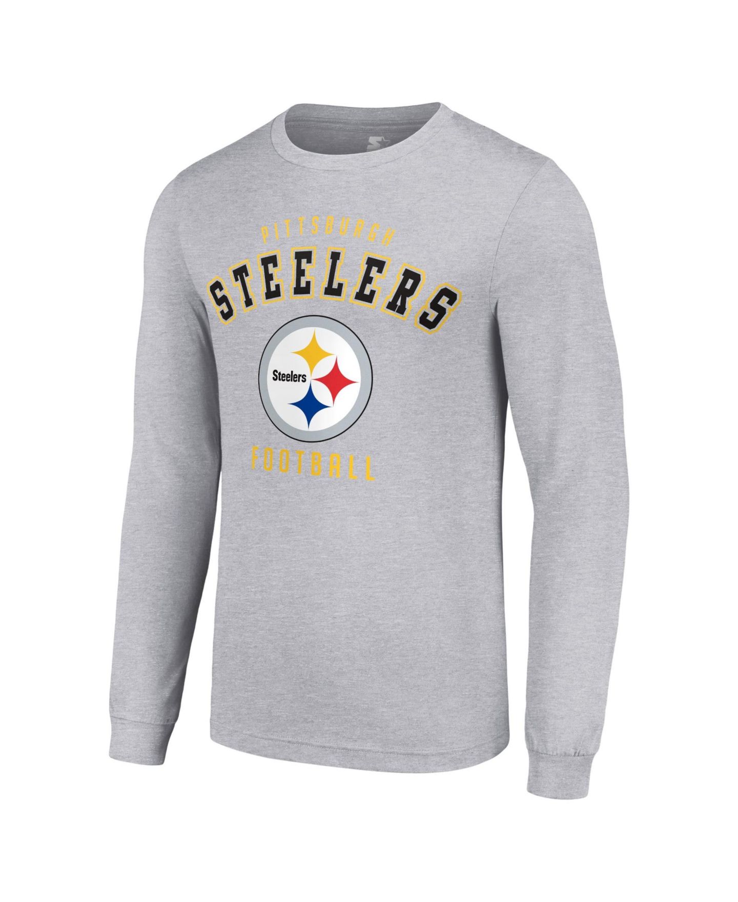 Мужская футболка Starter Heather Gray Pittsburgh Steelers Long-Sleeve — фото 2