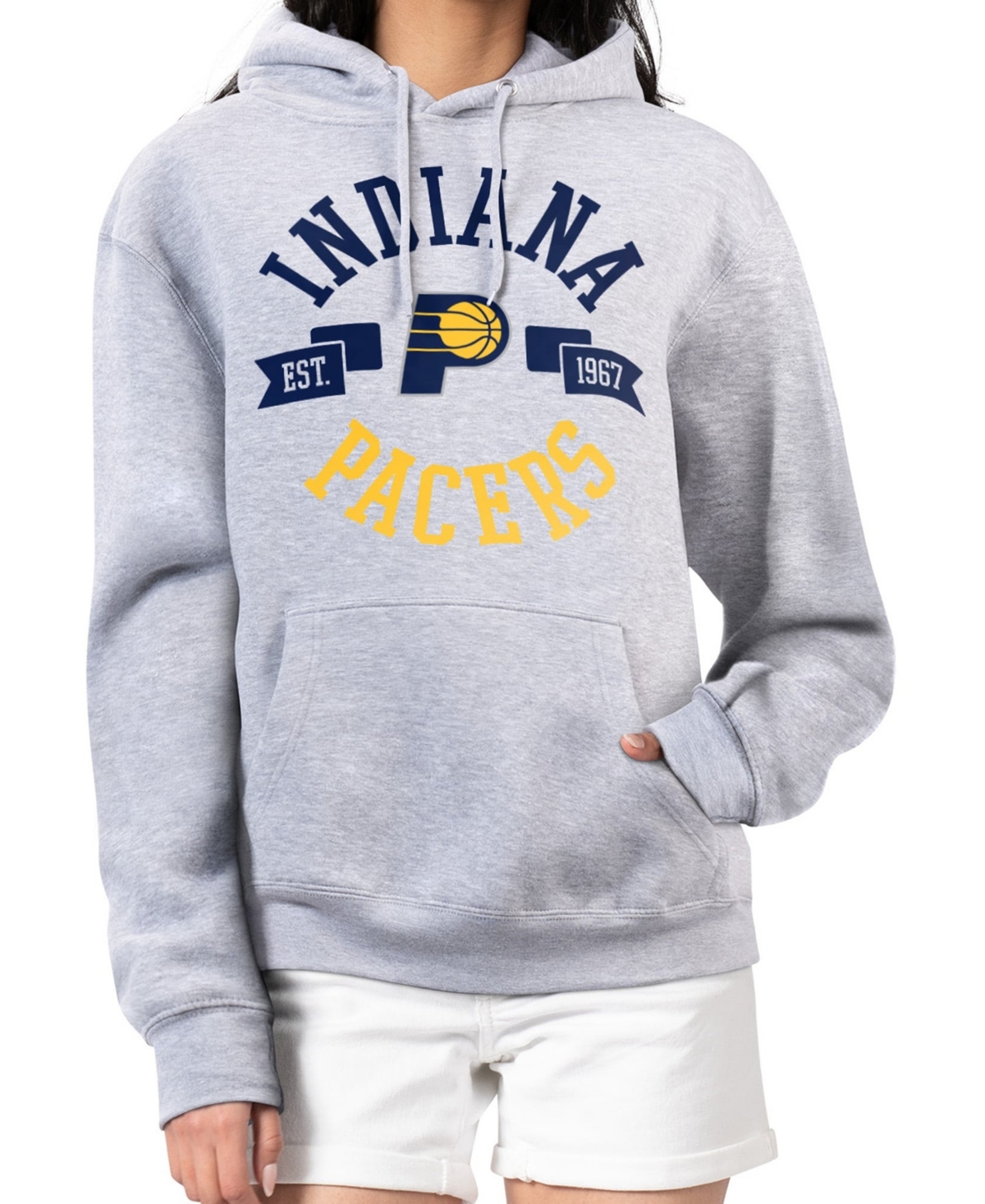 G-iii 4Her by Carl Banks Women's Heather Gray Indiana Pacers City Pullover Hoodie - Heather Gray