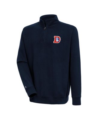 Antigua Men's Navy Denver Broncos Throwback Logo Victory Quarter-Zip ...